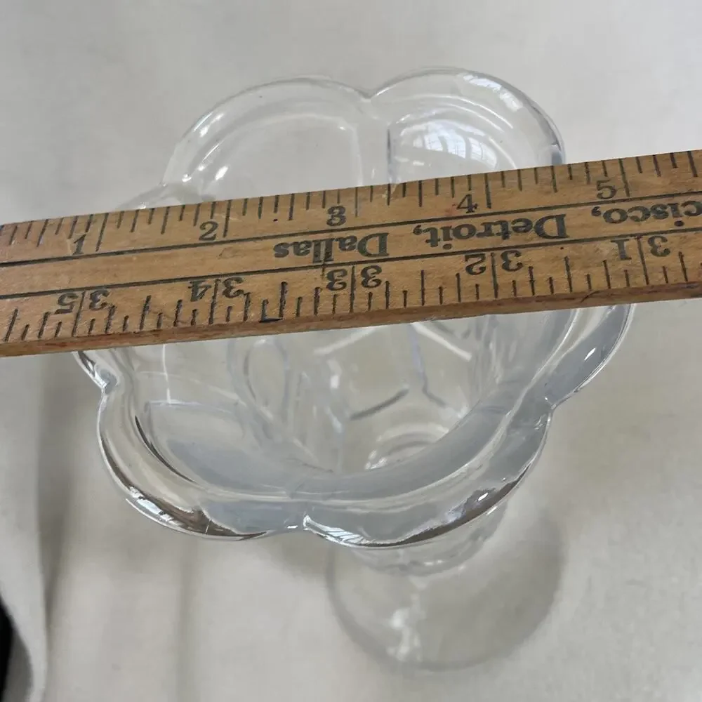Vintage EAPG Bullseye Design, Art Deco Vase, Scalloped Rim